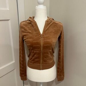 Skims Velour logo camel hoodie NWT gold honey sienna amethyst